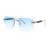 Luxury Hip Hop Rapper Rimless Bevel Lens Rectangular Hustler Sunglasses