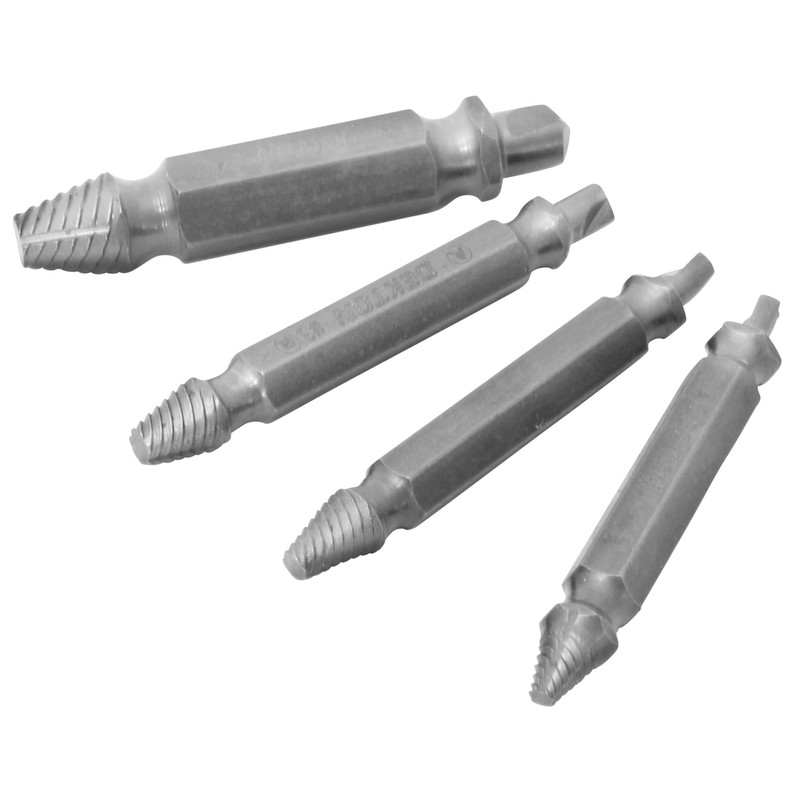 Dekton 4pc Remove-It Damaged Broken Embedded Screws Studs Bolts Remover