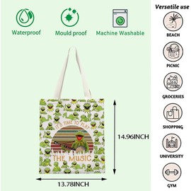 Kermit Frog Inspire Tote Bag Frog Green Fan Handbag Comedy Movies Inspired Shoulder Bag Frog Lover Gift (PLAY THE MUSIC T CA)