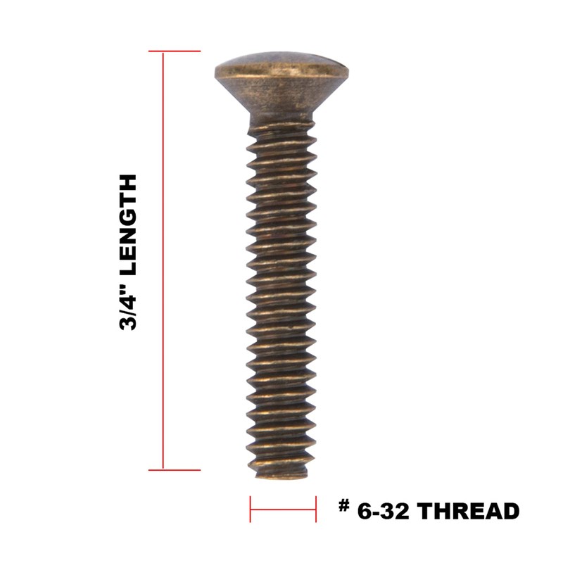 Henne Bery 3/4" Long 6-32 Thread, Oval Head Milled Slot