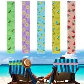 5 Pack Beach Towel Holder Small Elastic Beach Chair Clips Bands Pool Chairs Towel Strap Holder,Towel Bands for Sun Loungers,Beach Accessories for Family Travel,Non-Polluting (Special Style)