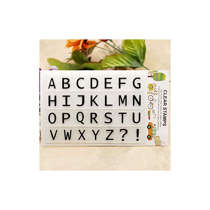 KWELLAM 2pcs/lot ABC English Alphabet Capital Lower Case Numbers Clear