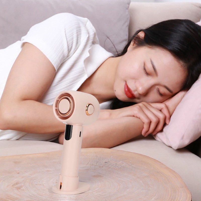 Smart Digital Display Handheld Fan Leafless Silent Small Turbine Fan