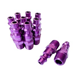 SANFU 1/4 NPT Air Hose Fittings 10 Pcs Purple, I/M Type Male thread air compressor fittings, Lightweight, Premium Air Compressor Hose Accessories