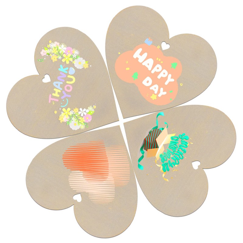 20Pcs 5" Wooden Hearts for Crafts, Wood Predrilled Hearts Cutout