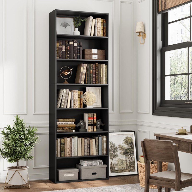 FACBOTALL 82" Tall Bookshelf, 7-Tier Open Shelves Bookcase, Freestanding Display