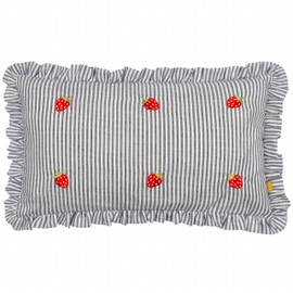 furn. Les Fruites Embroidered Ruffle Cushion Cover - Strawberries - 30x50cm