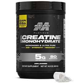 MuscleTech Platinum - Monohidrato de creatina en polvo, micronizada para recuperacin muscular y aumentar la musculatura en hombres o mujeres,...      