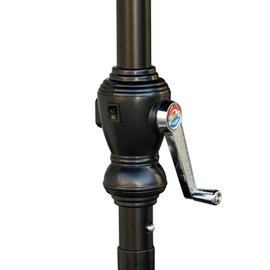 9'x7' Solar Powered Patio Umbrella with LED Lights