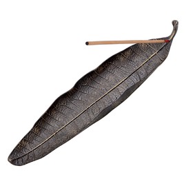 Incense Holder Sticks Metal Leaf Ash Catcher 10.2 Inches Long Incense Burner for Home Decoration Handicraft Gift Copper