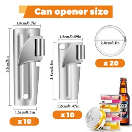 20pcs Can Openers with Key Rings, Manual Can Openers, Portable Can Opener for Traveling (P51+P38)