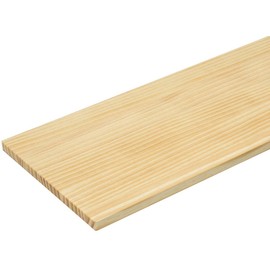 Wood One Shelf Panel, New Zealand Pine, Solid Wood, Wood Thread, Thickness 0.7 inch (18 mm)
