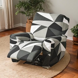 OKYUK Relaxing Chair Cover Stretch Cover Relaxing Chair Covers Elastic 4-Piece Chair Protector Cover Non-Slip High Stretch Recliner Chair Covers with Elastic Base (Space)