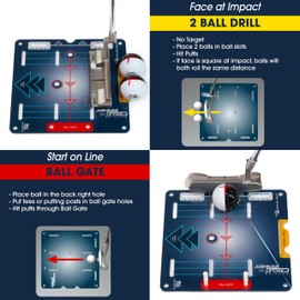 EyeLine Golf Putting Mirror, Golf Circuit Trainer, Portable Putting Eyeline Alignment Training Aids with Carry on Bag, Indoor and Outdoor Practice, Golf Accessories, for Golf Trainer