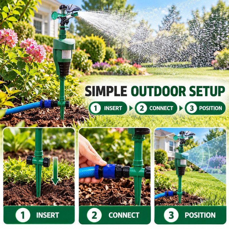 Motion Activated Sprinkler for Garden Protection – Water Jet Animal