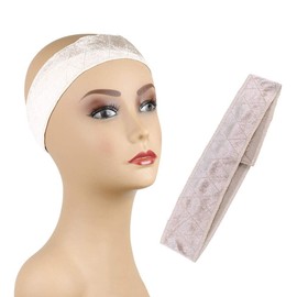 6 PACK!! No-Slip Comfort Adjustable Wig Grip Velvet Band (Beige)
