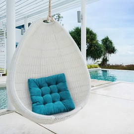 Tiita Square Outdoor Cushions Floor Pillow Thicken Tufted Seat Cushion for Adult Seating on Floor Yoga Meditation Living Room Balcony Office Indoor, Set of 2, 22x22 Inch, Blue