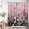 Ulticool Shower Curtain - Marble Ombre Pink Geometry - 180