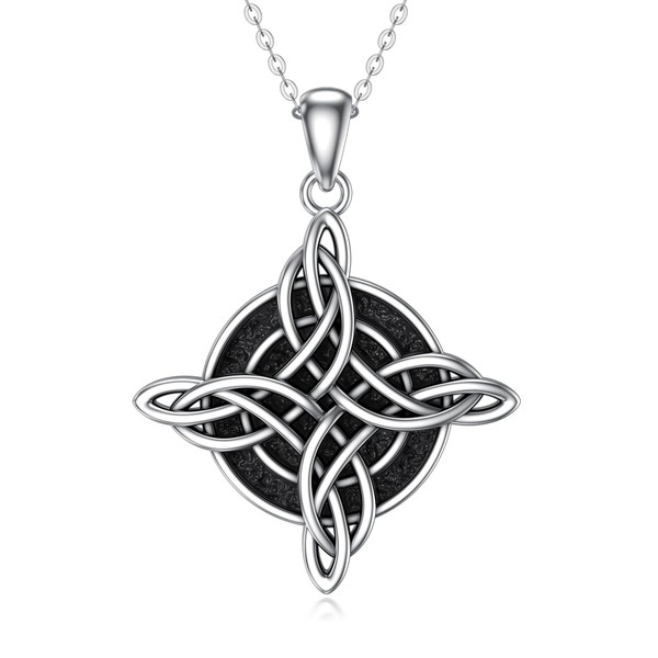 YAFEINI Witches Knot Necklace Sterling Silver Witch Knot Celtic Knot