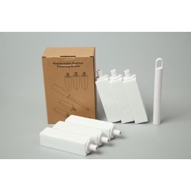 Replaceable Pumice Stone for Toilet Cleaning, Eco Friendly Pumice Stone for Effective Toilet Scrubbing, Non Scratch Durable Toilet Brush Cleaner (6, White)