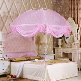 Dome-shaped Mosquito Net (150x200cm) (Pink) Bed Mosquito Net