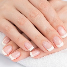 Oruola 40Sheets French Tip Stickers,Self-Adhesive French Manicure Strips,4 Different Designs White French Nail Sticker for Women Girls DIY Decoration Stencil Tools (3 Moon Shape and 1 V-Shaped)