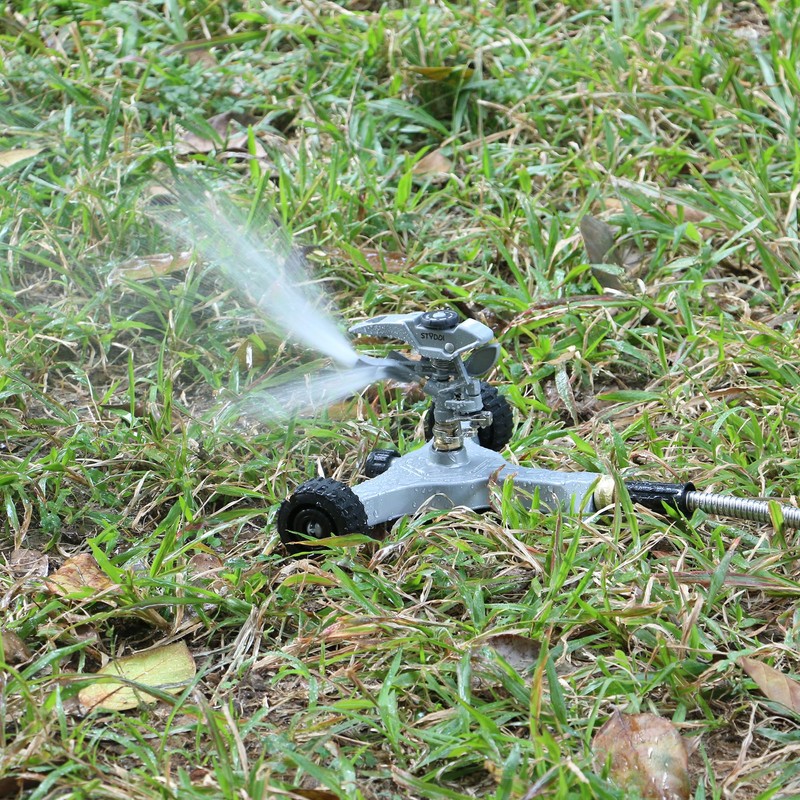 STYDDI Metal Pulsating Sprinkler on in-Series Metal Wheeled Base, Adjustable
