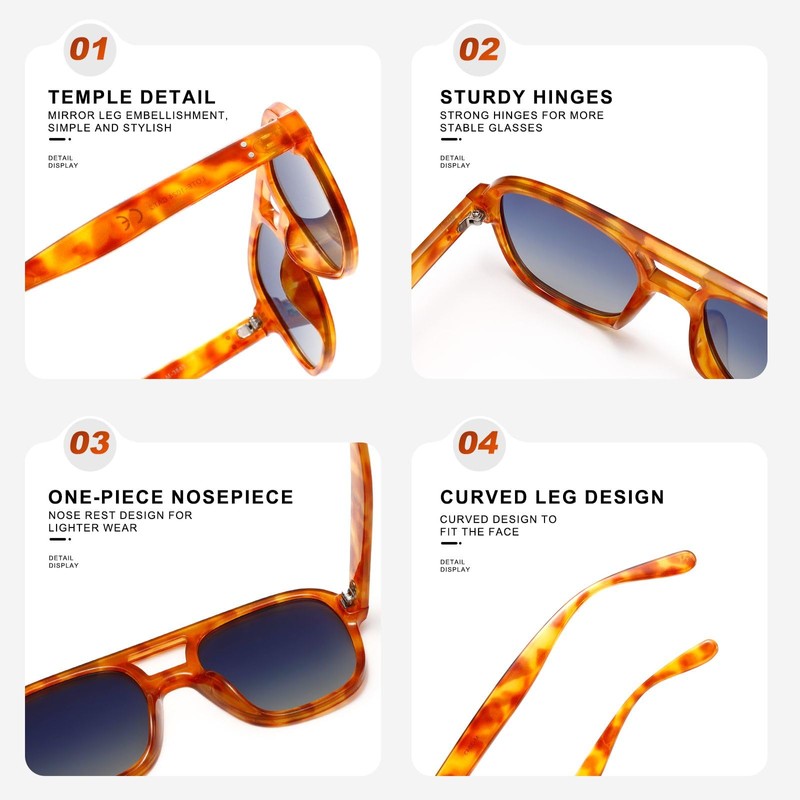 Retro Sunglasses for Women Men Classic 70s Vintage Trendy Aviator