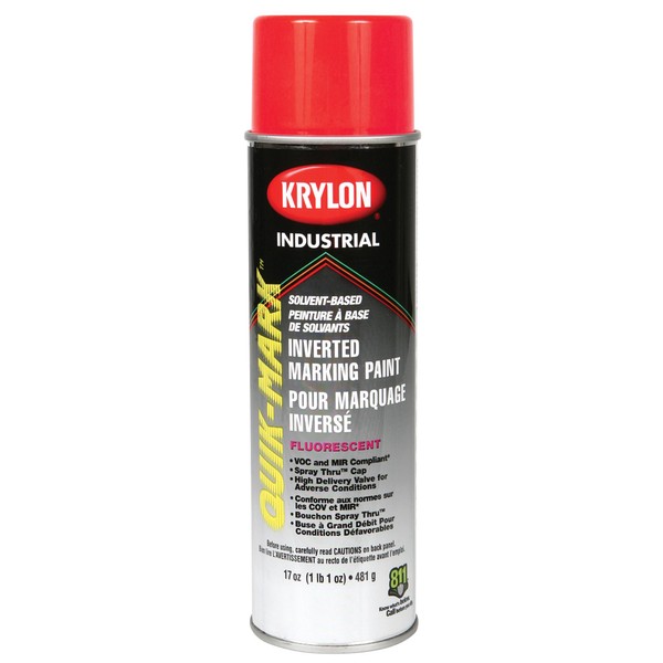 Krylon Industrial QuikMark SolventBased Inverted Fluorescent Marking Paint Safety Red