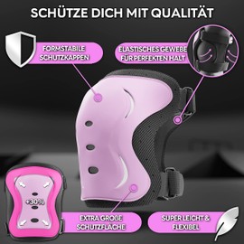 SKATEWIZ Children's Knee Pads – Impact Size S in Pink/Black – Protectors Inline Skates Protectors for Men, Women and Children