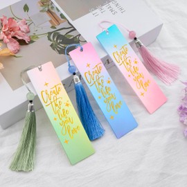 Aesthetic Bookmark Cute Bookmarks for Women Bookmarks for Book Lovers Kawaii Bookmark Inspirational Bookmarks Rainbow Green Stuff Acrylic Bookmark Cute Stocking Suffer