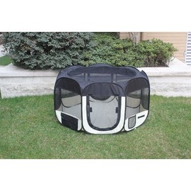 Pet Puppy Dog Soft Playpen Exercise Pen Play Ground KennelBlack