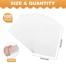 MECCANIXITY - Papel vitelina de 100 hojas de color 4 x 6 pulgadas, hojas de vitelina imprimibles translúcidas de 100 g/m² para imprimir invitaciones de boda, impresora láser de inyección de tinta