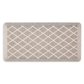 Martha Stewart Miles Modern Diamond Anti-Fatigue Air-Infused Kitchen Mat, Coffee Brown, 19.6"x39"