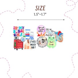 50 PC Funny Vinyl Nurse Stickers Healthcare Medical Nursing Nurses Sticker for Water Bottles Laptop Computer Decal RN CNA Future School Student Deals Work Accessories Items Stuff Day Week Gifts