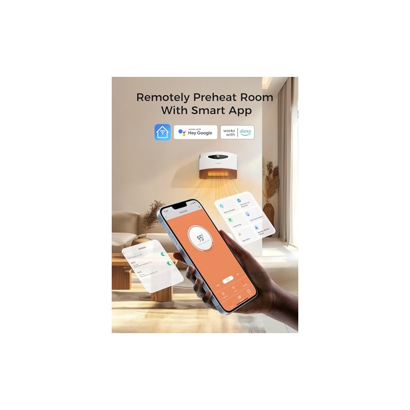GiveBest Smart Wall Heater, 1500W Electric PTC Space Heaters for