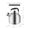 MAXCOOK 4.2 Quart/4L Stainless Steel Whistling Tea Kettle,Brushed Satin, Suitable