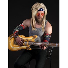 Mepase 9 Pcs Halloween Rocker Costume Set for Men Women, 80s Punk Costume Accessories for Halloween Cosplay Party(Stylish)