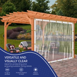 Tarps Now Marine Grade Clear Vinyl Tarp, (5' x 8') with Brass Grommets - Waterproof Heavy Duty Tarp Canopy Sheet Cover Multi Purpose Tarpaulin for Indoor and Outdoor - 27 oz and 30 Mil