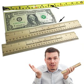 American Scientific Measurement Corporation Trick Ruler, 2-Piece Novelty Rulers, Size Enhancement Prank, 33% Bigger, Wooden, 9 inches