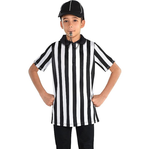 Thapower Children Referee Shirt Costume Kids Youth Black and White