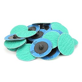 BHA Green Zirconia with Grind Aid Quick Change Sanding Discs Type R Male Roll On, 2" (60 Grit) - 25 Pack