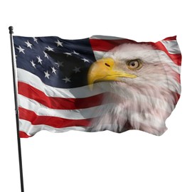 Decorative Garden Flag Yard Banner Eagle USA American Flag Print All Seasons Holiday Welcome Garden Lawn Hanging Decor 4ft x 72in