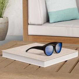 URUMQI Sunglasses Fit Over Glasses for Women, Polarized UV400 Protection Sun Glasses Trendy Round Cat Eye Shades Large Lens