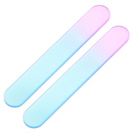 Healvian 2pcs Glass Nail Files for Natural Nails Gentle Buffing Polishing Tools Manicure Files Multi-functional Fingernail Buffers for Salon Home Use