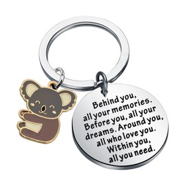 FEELMEM Funny Koala Gift Behind You All Your Memories Koala Charm Keychain Koala Lover Gift Animal Koala Jewelry for Women Girl (Koala-KY)