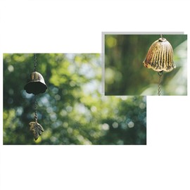 SINNLIG Japanese Traditional Lucky Small Wind Chimes for Outside, Iwachu Cast Iron Bless Temple Wind Bell Memorial and Sympathy Leaf Wind Chimes Indoor Garden Bell, Patio, Balcony (Maple Leaf)
