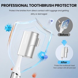 Ophioms - Funda protectora para cepillo de dientes de metal, funda protectora higiénica, se adapta a cabezales de cepillos de dientes electrónicos y manuales, para viajes en el hogar, camping, baño