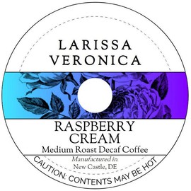 Raspberry Cream Medium Roast Decaf Coffee (Single Serve K-Cup Pods) (Gourmet, Naturally Flavored, Whole Coffee Beans) (12 pods, ZIN: 574313)
