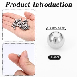 210 Pcs Paint Mixing Balls Stainless Steel Agitator Balls 2.13 Inch Nail Polish Bearing Ball Replacement Ball for Mixing Model Paints Suitable Women Manicurist Handicraft Enthusiast Silver Gifts